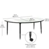 Adapte 48" x 72" Kidney Dry-Erase Activity Table with Adjustable Tapered Legs - Whiteboard/Black