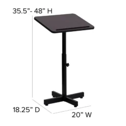 Adjustable Height Mahogany Metal Lectern