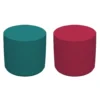 Adult SoftScape 18" Round Ottoman 16" Height, 2-Piece - Teal/Raspberry