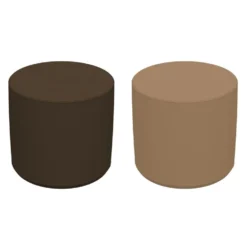Adult SoftScape 18" Round Ottoman 16" Height, 2-Piece - Brown/Sand