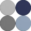 Adult SoftScape 18" Round Ottoman 16" Height, 4-Piece - Navy/Powder Blue