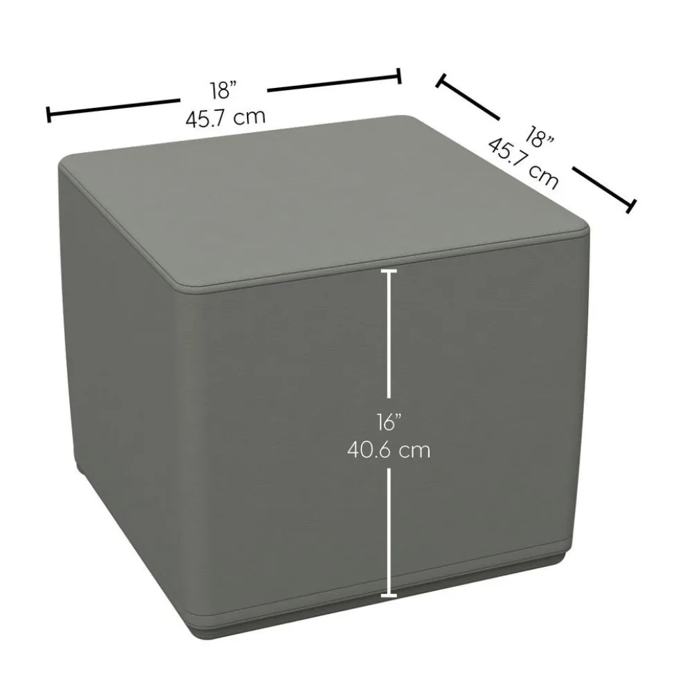 Adult SoftScape 18" Square Ottoman 16" Height, 4-Piece - Gray/Light Gray