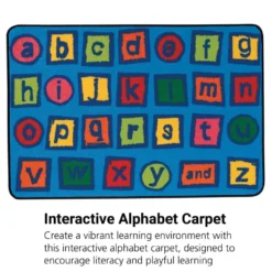 Alphabet Blocks 3' x 4'6" Rectangle Kids Value Carpet
