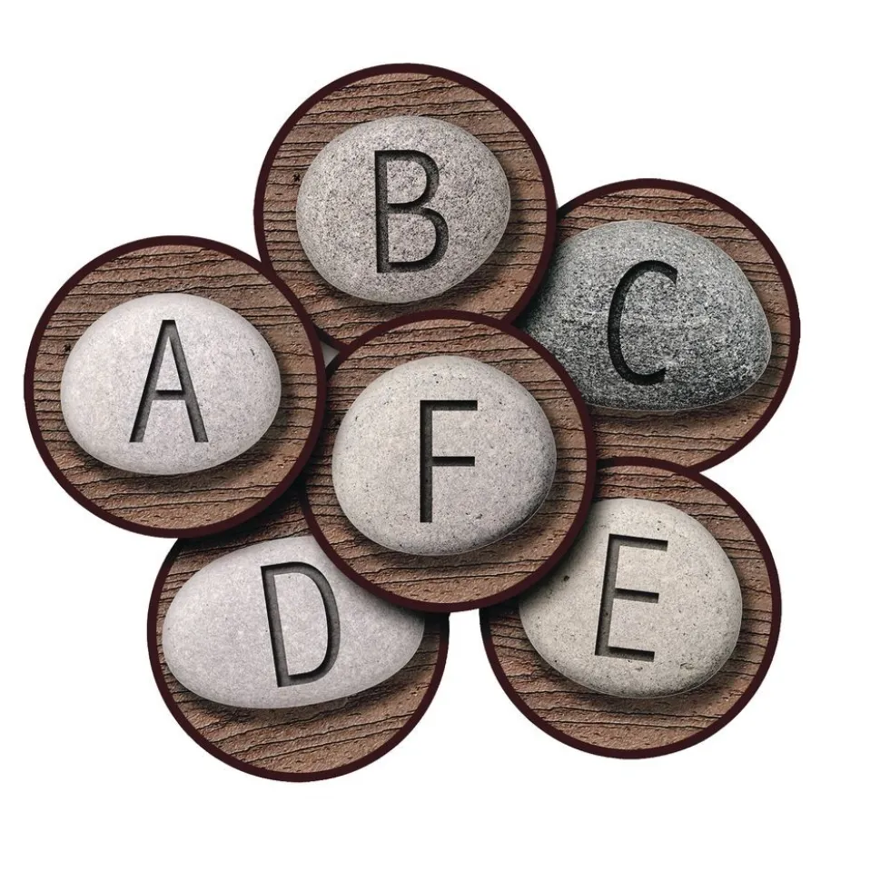 Alphabet Stones Seating 6' x 9' Rectangle Pixel Perfect Carpet
