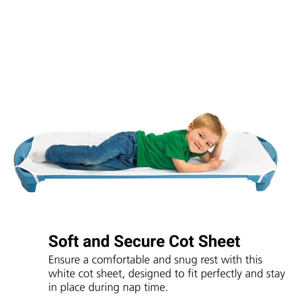 Angeles® Angels Rest® White Standard Cot Sheet - Set of 4