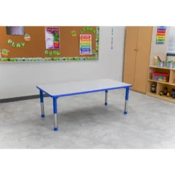 Angeles® As We Grow™ Gray Blue Rectangular Adjustable Table - 30" x 60"