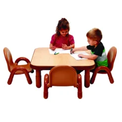 Angeles® BaseLine® 30" Square Table, 12"H - Natural Cocoa