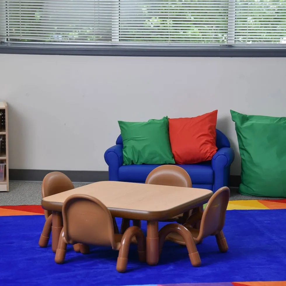 Angeles® BaseLine® 30" x 30" Square Toddler Table & Chair Set - Natural