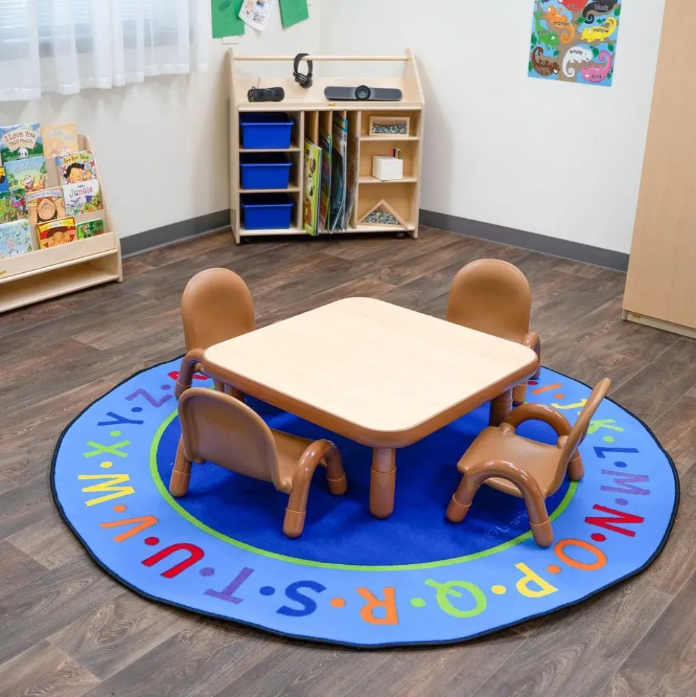 Angeles® BaseLine® 30" x 30" Square Toddler Table & Chair Set - Natural