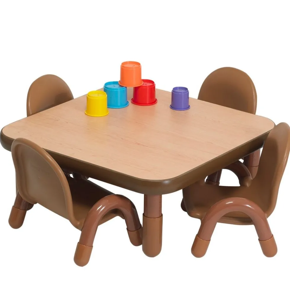 Angeles® BaseLine® 30" x 30" Square Toddler Table & Chair Set - Natural