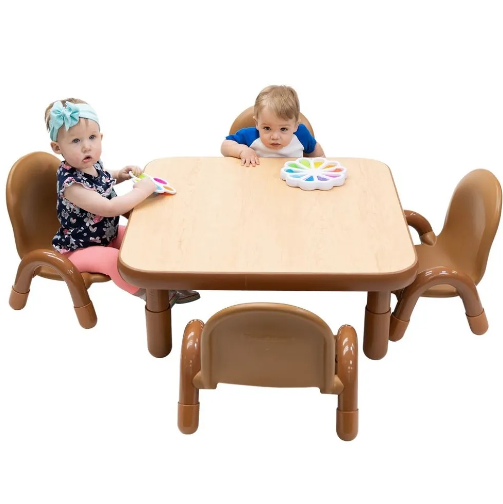 Angeles® BaseLine® 30" x 30" Square Toddler Table & Chair Set - Natural