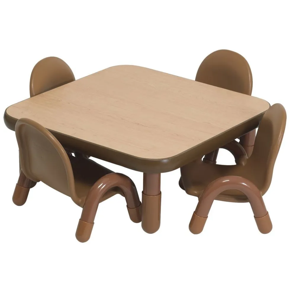 Angeles® BaseLine® 30" x 30" Square Toddler Table & Chair Set - Natural