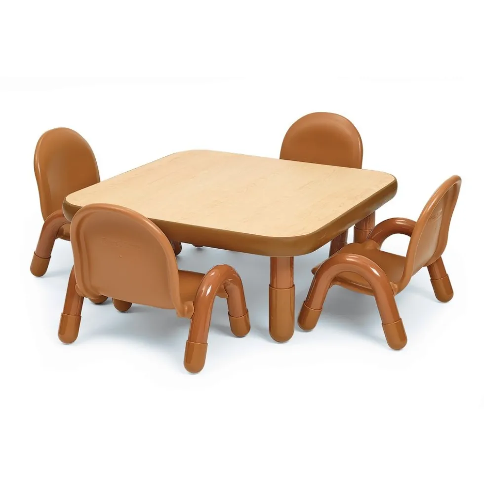 Angeles® BaseLine® 30" x 30" Square Toddler Table & Chair Set - Natural