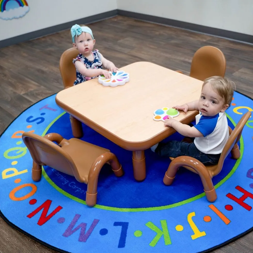 Angeles® BaseLine® 30" x 30" Square Toddler Table & Chair Set - Natural