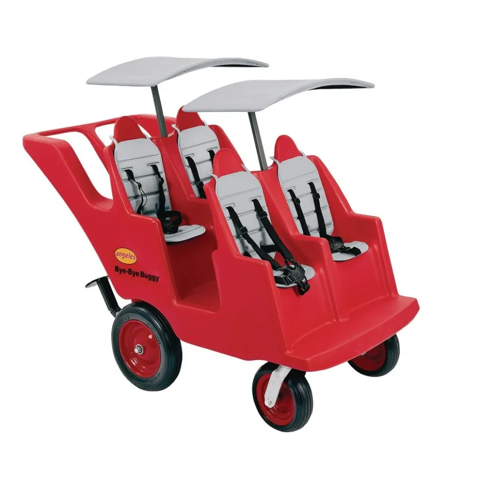 Angeles® "Fat Tire" Bye-Bye Buggy® with Gray Seat Pads - 4 Passenger