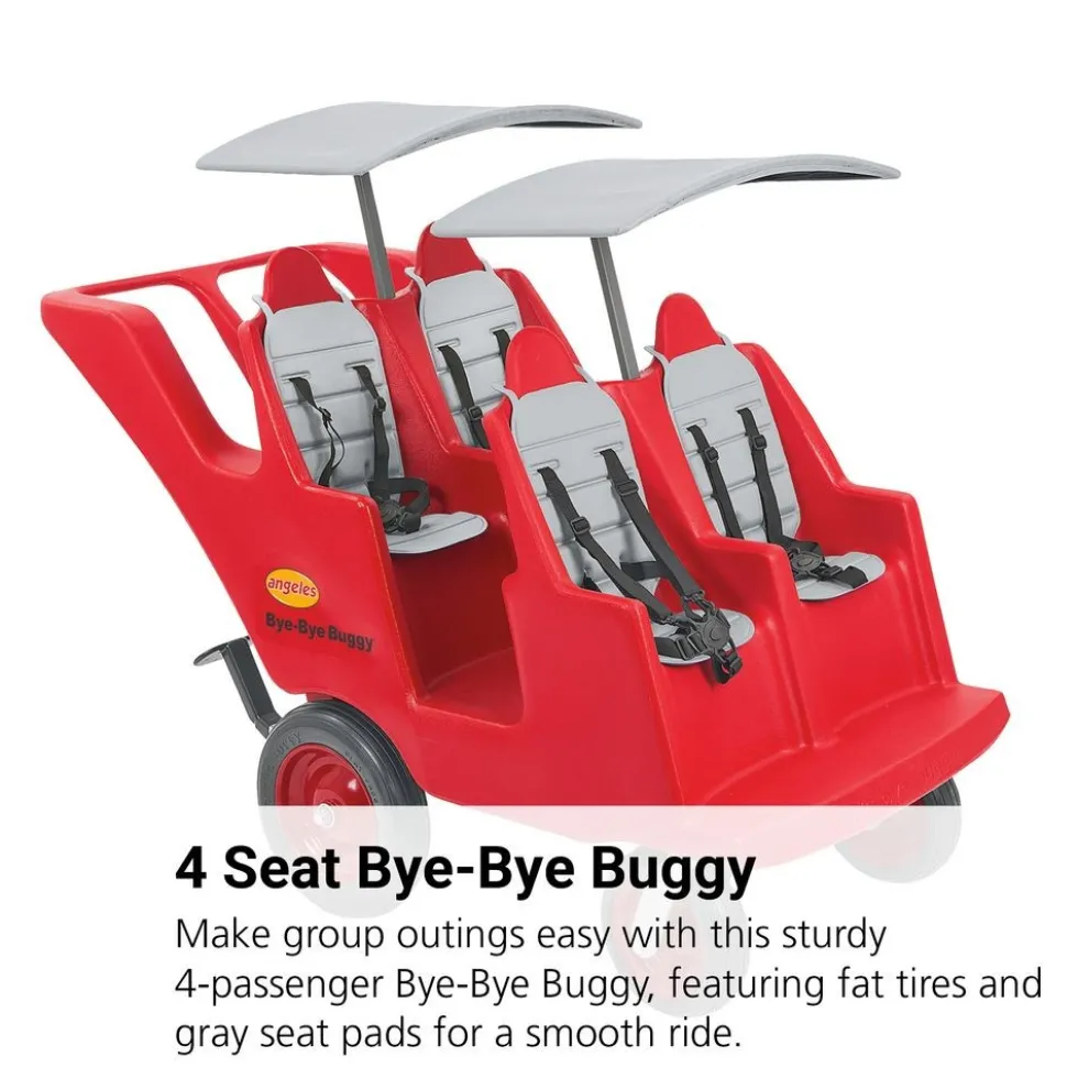 Angeles® "Fat Tire" Bye-Bye Buggy® with Gray Seat Pads - 4 Passenger