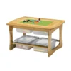 Bamboo Sensory and Construction Bricks Table with clear tubs