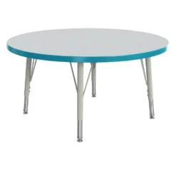 Berries® 42"Dia. Round Activity Table, 15" - 24" Leg Height - Teal