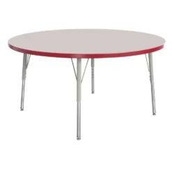 Berries® 42"Dia. Round Activity Table, 24" - 31" Leg Height - Red