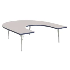 Berries® 60" x 66" Horseshoe Activity Table, 15" - 24" - Navy