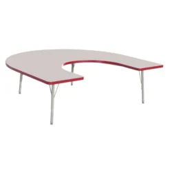Berries® 60" x 66" Horseshoe Activity Table, 15" - 24" - Red