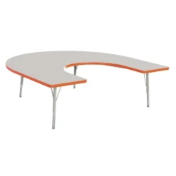 Berries® 60" x 66" Horseshoe Activity Table, 15" - 24" - Orange