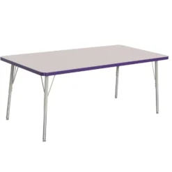 Berries® 30" x 60" Rectangle Activity Table, 24" - 31" Leg Height - Purple