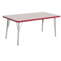 Berries® 30" x 48" Rectangle Activity Table, 15" - 24" Leg Height - Red