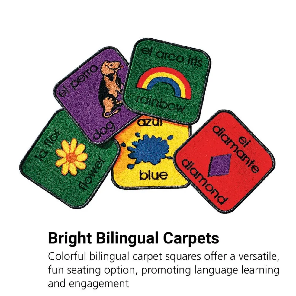 Bilingual Numbers 12" Squares - Set of 10 Kids Value PLUS Carpets