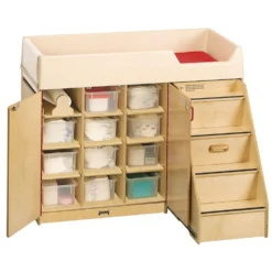 Birch Diaper Depot with Right-Hand Stairs