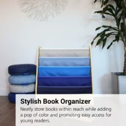 Birch Sling Book Display - Navy/Powder Blue
