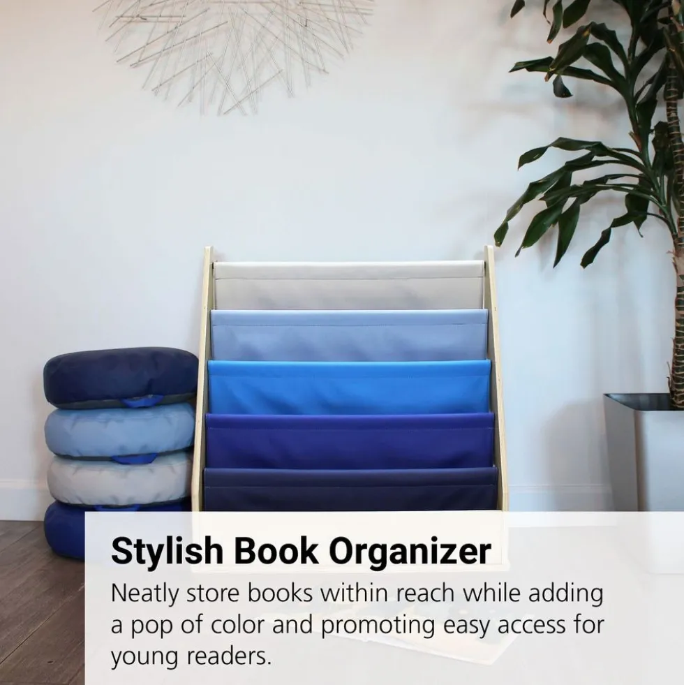 Birch Sling Book Display - Navy/Powder Blue