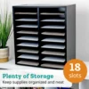 Black 18-Slot Mail Center With Trays Single Color