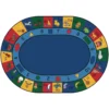 Blocks of Fun 6'9" x 9'5" Oval Premium Carpet