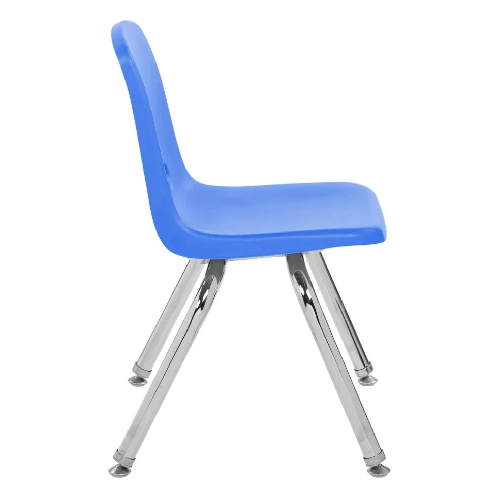 12" Blue Stack Chair with Swivel Glides - 6 Pack