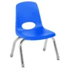 10" Blue Stack Chair with Swivel Glides - 6 Pack