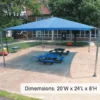 Blue Stand Alone Shade Structure - 20 x 24