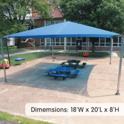 Blue Stand Alone Shade Structure - 18 X 20