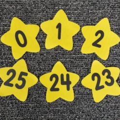 Carpet Mark-Its Move And Groove! Numbers Through 25 Task Cards Kit - 26 carpet spots, 20 task cards