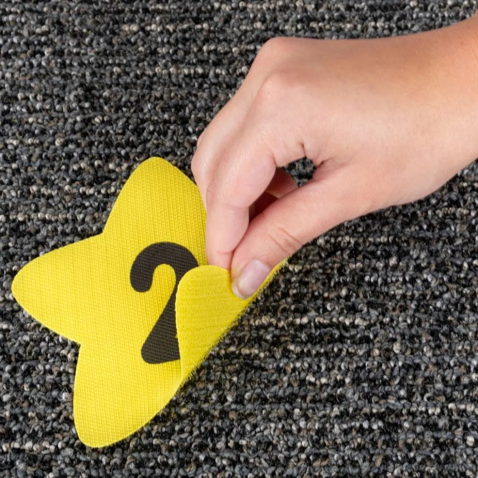 Carpet Mark-Its Move And Groove! Numbers Through 25 Task Cards Kit - 26 carpet spots, 20 task cards