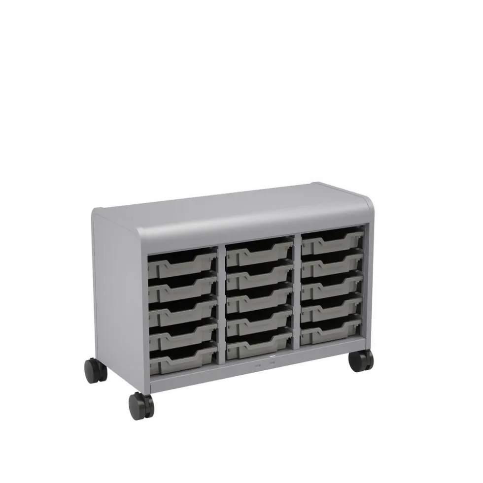Cascade® Mega Case with Bins - Mobile Metal Storage Cabinet