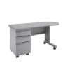 Cascade Mobile Teacher Desk with Storage - North Sea Gray/Platinum Frame