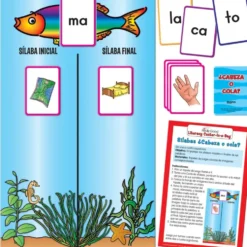 Centro de aprendizaje™: Grades K-1 Sílabas ¿Cabeza O Cola? (Spanish Syllables Head Or Tail?) - 1 literacy center