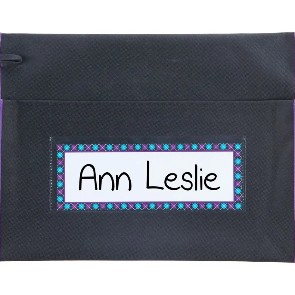 Classic Student Book Collection Chair Pockets - 6 Pack - Black/ Purple