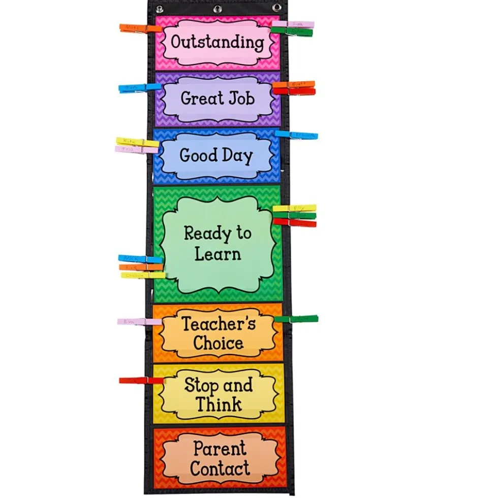 Classroom Management Rainbow Clothespins - 6 Colors