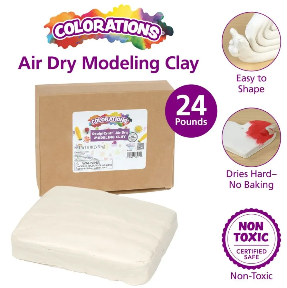 Colorations® Air Dry Modeling Clay - 24lbs Kit