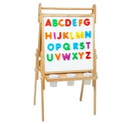 Colorations® All in One Wooden Adjustable Easel with Markers & Bonus Chalk