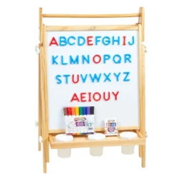 Colorations® All in One Wooden Adjustable Easel with Markers & Bonus Chalk