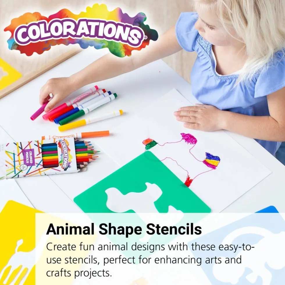 Colorations® Animal Shape Stencils, 8" - Set of 12
