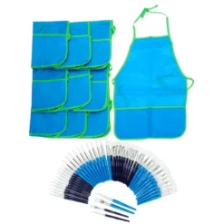 Colorations® Assorted Paintbrush Classpack & Waterproof Apron Set